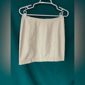 Free People Ivory Modern Femme Faux Leather Textured High Rise Miniskirt